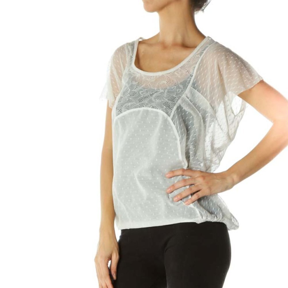 Free People Cream Lace Blouse - Picture 2 of 3